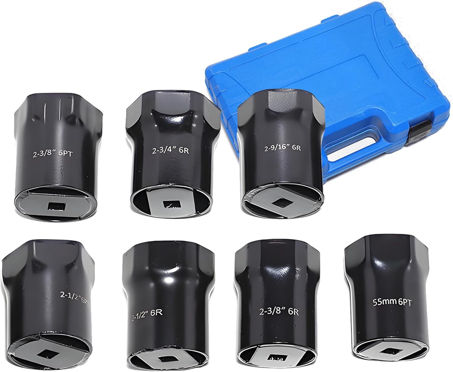 7 Piece Axle Nut Socket Set, Wheel Bearing Removal Tool, Wheel Lock Bearing Locknut Removal and Installation Tool, 6-Point Axle Nut Socket, 1/2 Inch Drive SAE