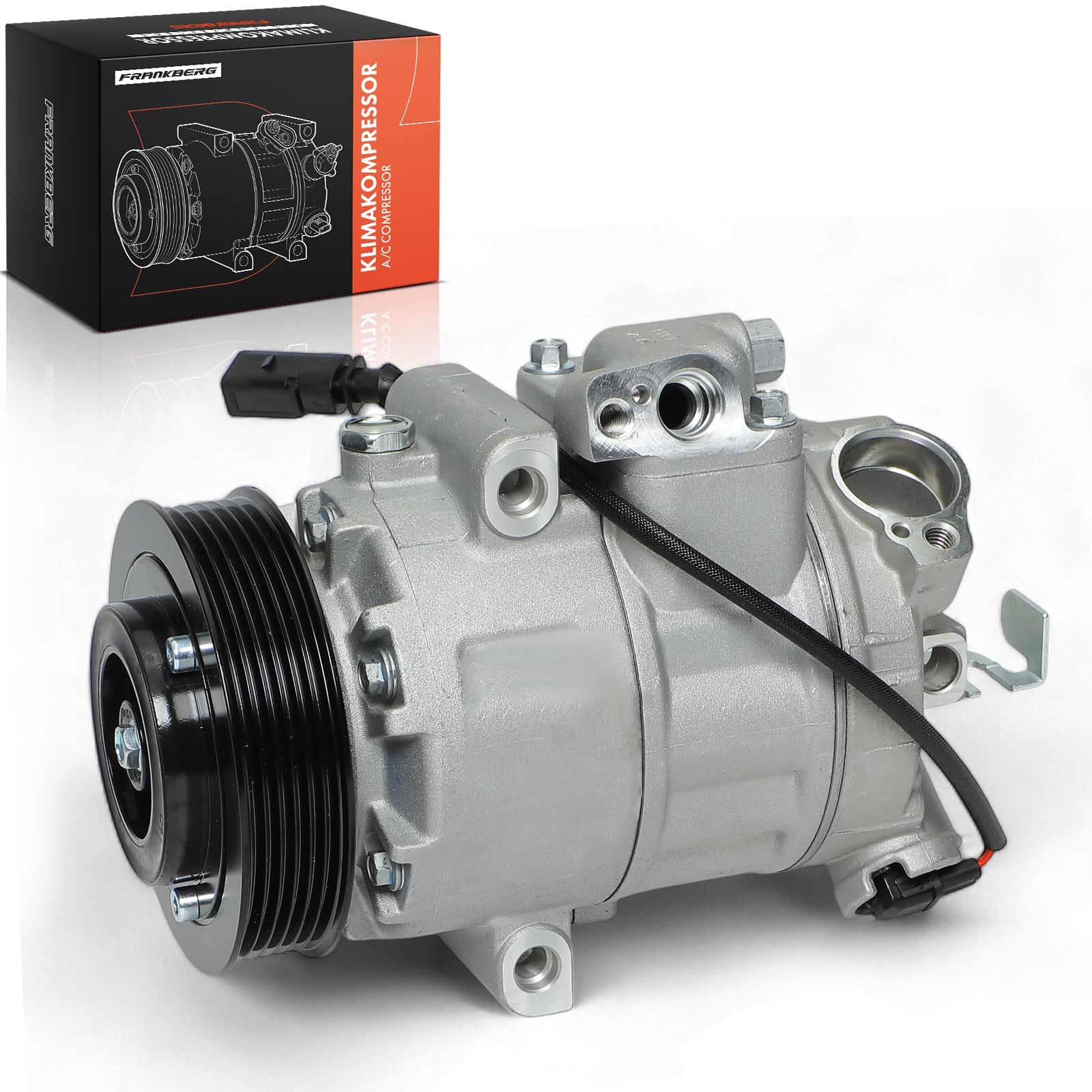 Frankberg Compresor de aire acondicionado con embrague Compatible con Golf IV 1J1 Polo 6C1 6R1 Polo 9N Ibiza III 6L1 R.o.o.m.s.t.e.r 5J Replace# 6Q0820803Dincl. aceite premezclado