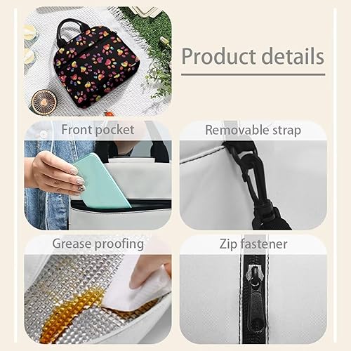 Vista 26 de doginthehole Bolsa de almuerzo portátil de teñido anudado azul, bolsa de almuerzo, organizador reutilizable, hielera para adultos, al aire libre