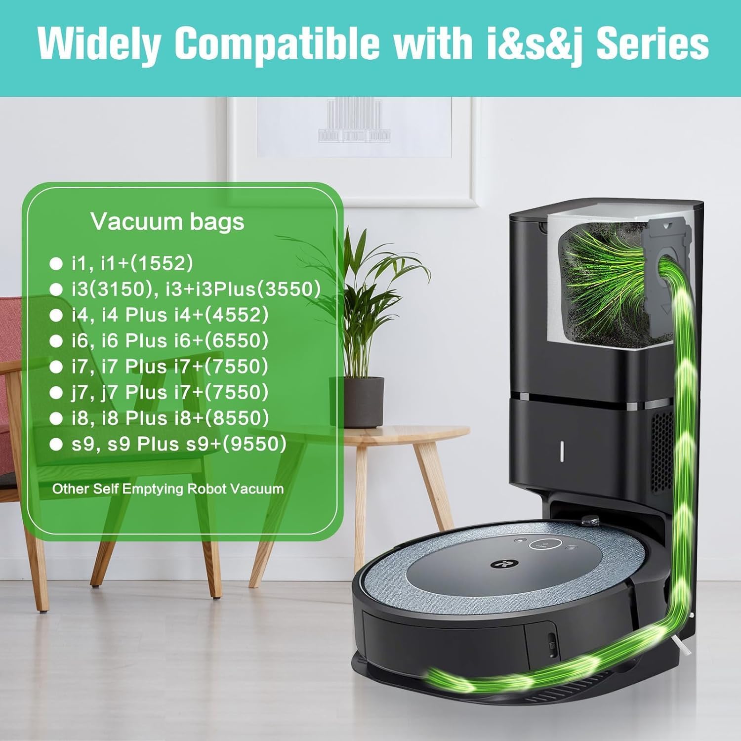 22 Pack Replacement Vacuum Bags Compatible with iRobot Roomba i7, i7+, j7, j7+, i3, i3+,i4, i4+, i6, i6+, i8, i8+, s9, s9+ Plus, i & s & j Series Automatic Dirt Disposal Bags