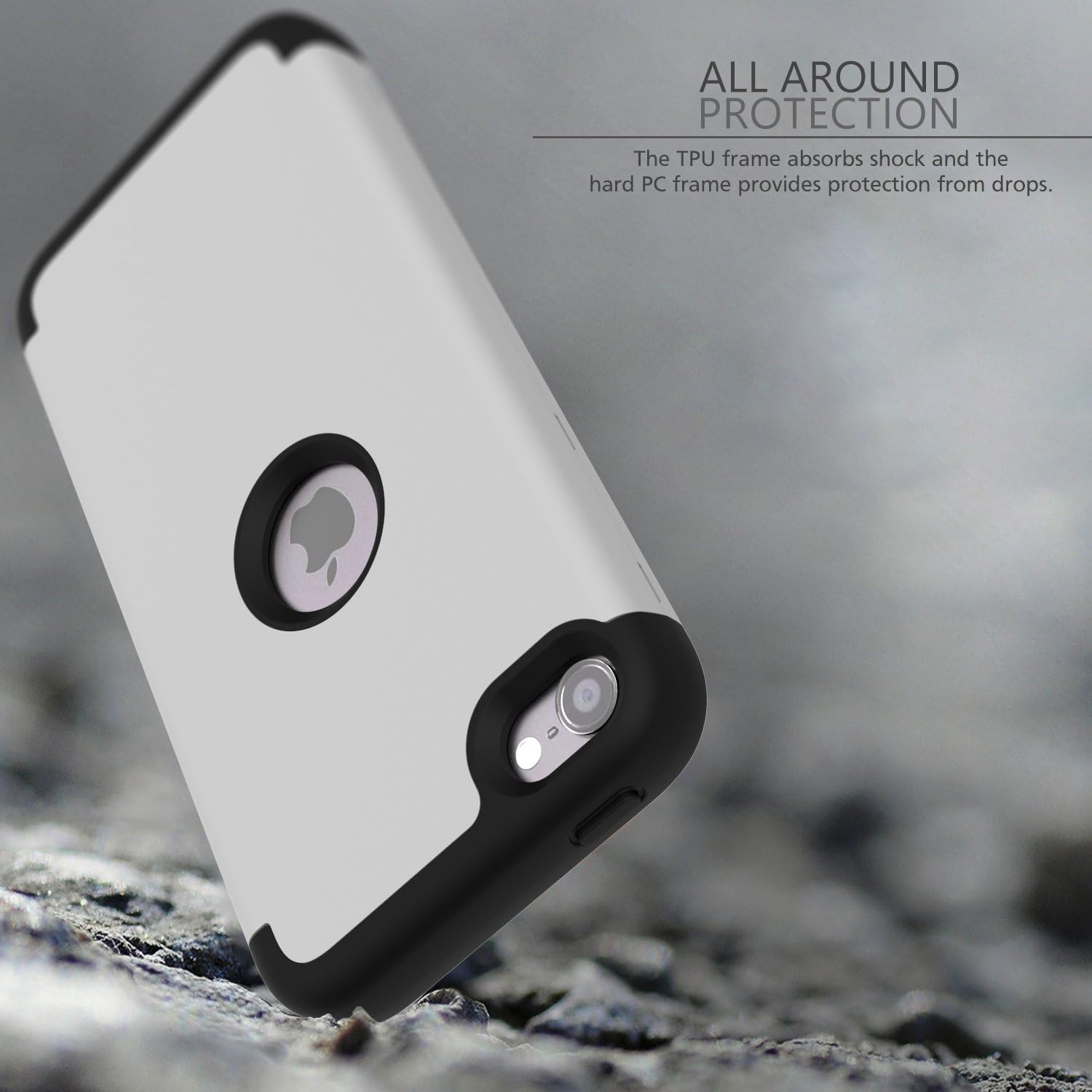 iPod Touch 7 Case,iPod Touch 6 Case,SLMY(TM) Heavy Duty High Impact Armor Case Cover Protective Case for Apple iPod Touch 5/6/7th Generation Gray/Black