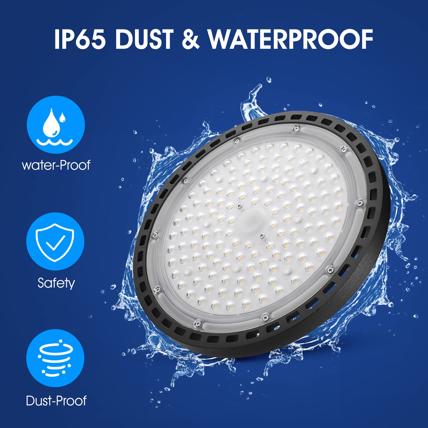 Projecteur LED Industriel 200W IP65 - 28000LM, 5500K Blanc Froid, Pour Atelier, Entrepôt, Garage Ufo Led