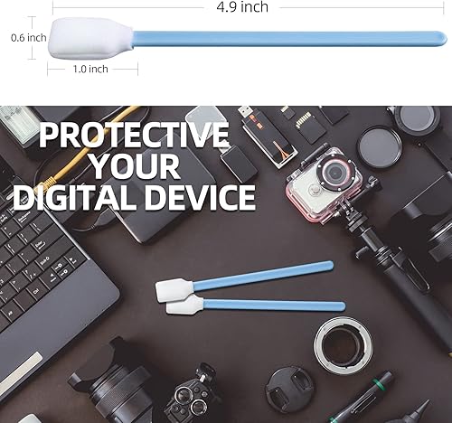 Miniatura 2 de Hisopos de limpieza de varillas de espuma, sin pelusa para impresora de inyección de tinta, cámara, lente óptica y electrónica (azul, 300 unidades)