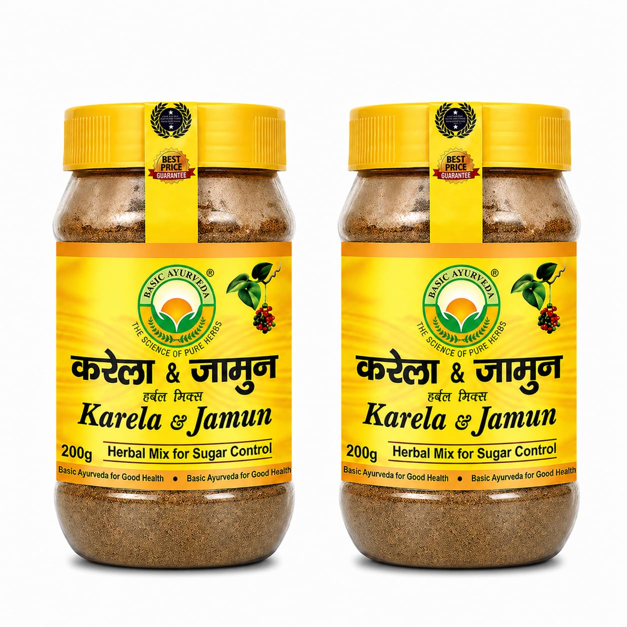 Basic Ayurveda Karela & Jamun Herbal Mix Powder | Ayurvedic Supplements For Hepls Blood Sugar, Weight Management & Immune Support | Enhance Your Health - 200G (Pack Of 2)-image-38