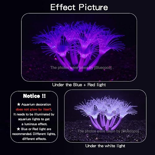 Miniatura 2 de El gel de sílice suave se mueve naturalmente con el flujo de agua, decoraciones de acuario que brillan en la oscuridad, adornos de coral brillantes