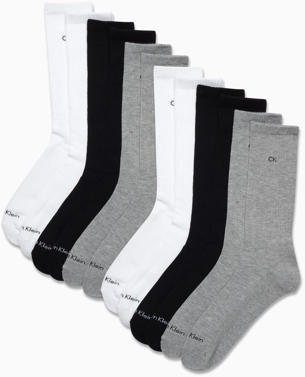 Calvin Klein Mens Crew Socks - 12 Pack Cushioned Breathable Athletic Performance Crew Socks for Men for Sports & Running - Image 2