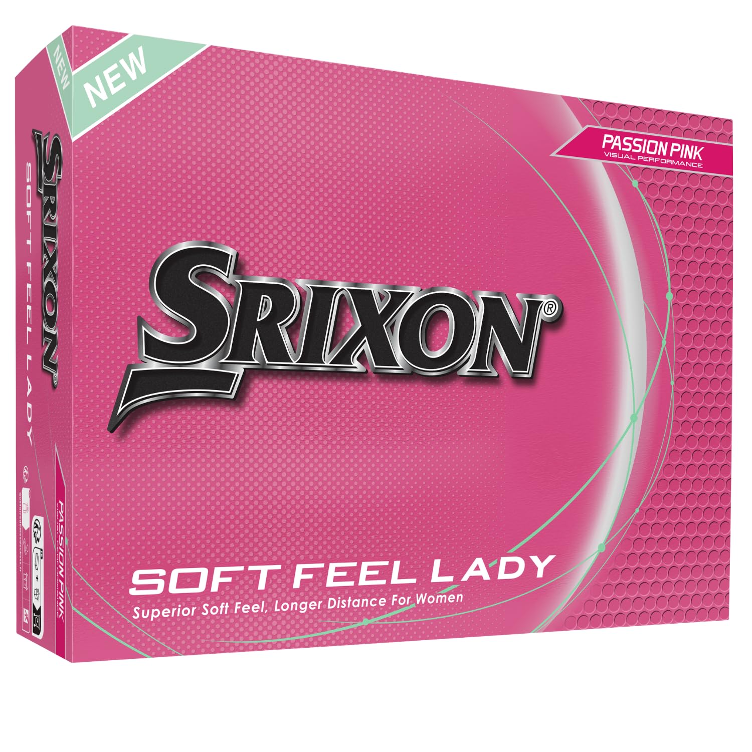 Srixon SOFT FEEL LADY Golf ball for ladies |Low compression and easy high launch|Ultra-soft feel |Ideal for moderate swings and increased precision, PASSION PINK