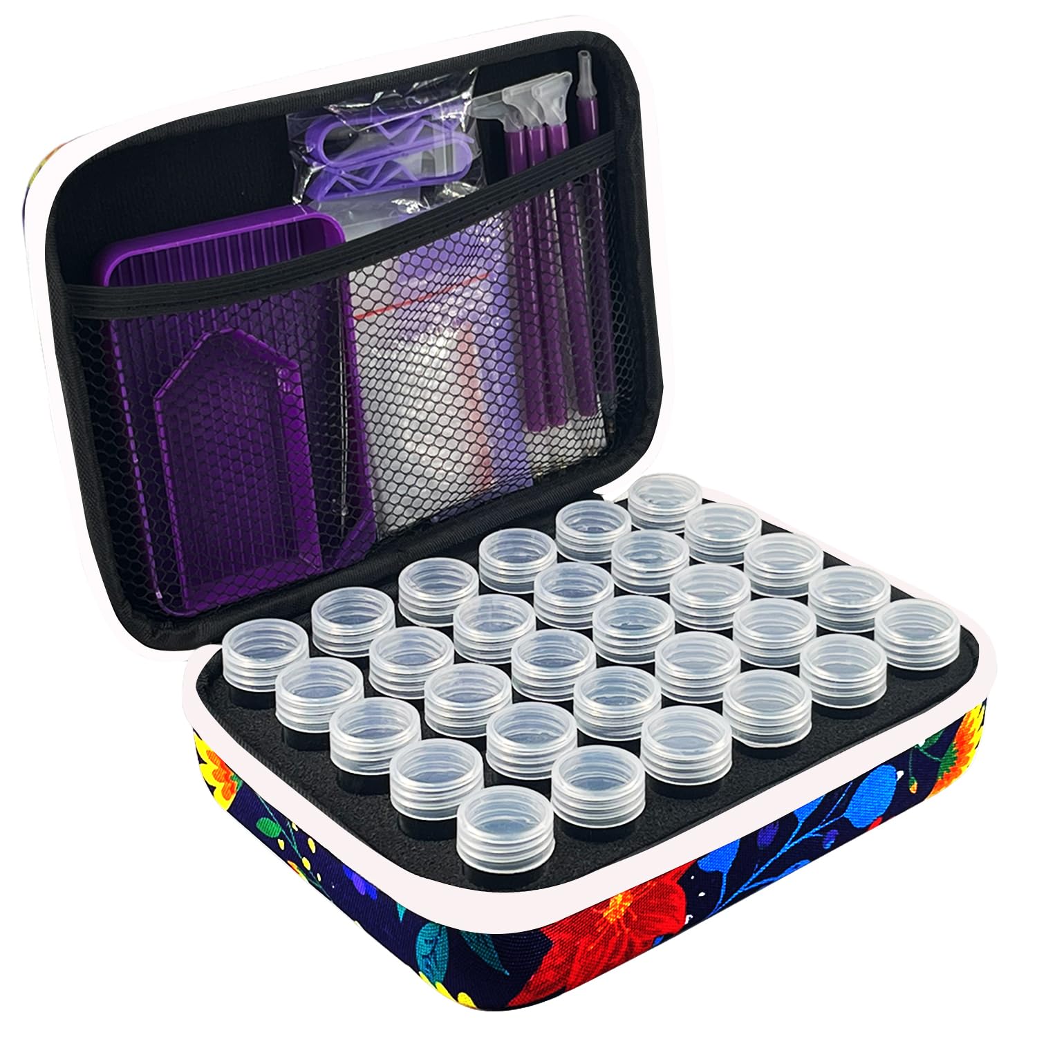 LIRUNQIU Diamond Painting Storage Containers, 30 Slots Diamond Painting Accessories and Tools Organizer for Diamond Art Jewelry Beads