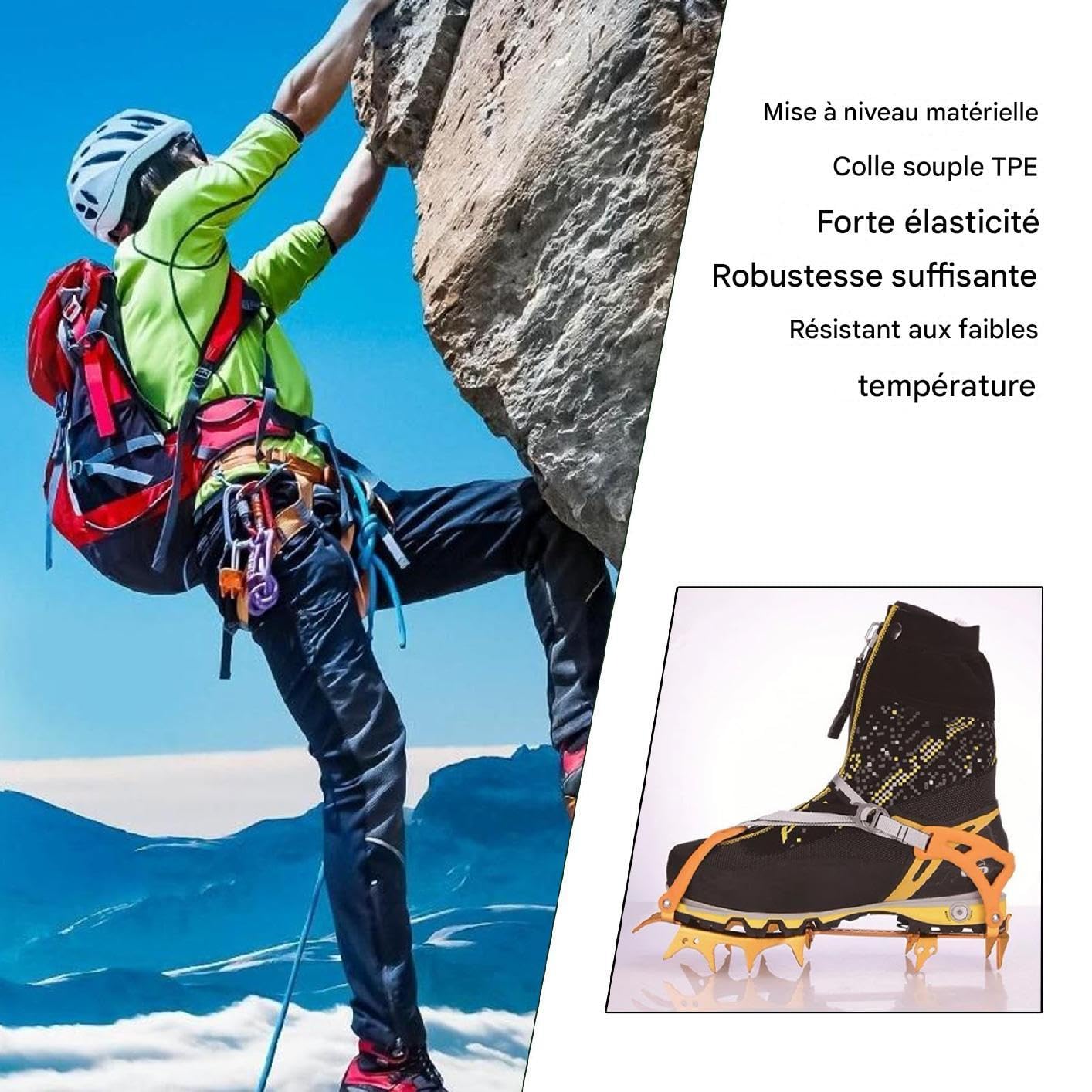 Crampons pour Chaussures De Randonnée Femmes 14 Griffes D'Aluminium Outil