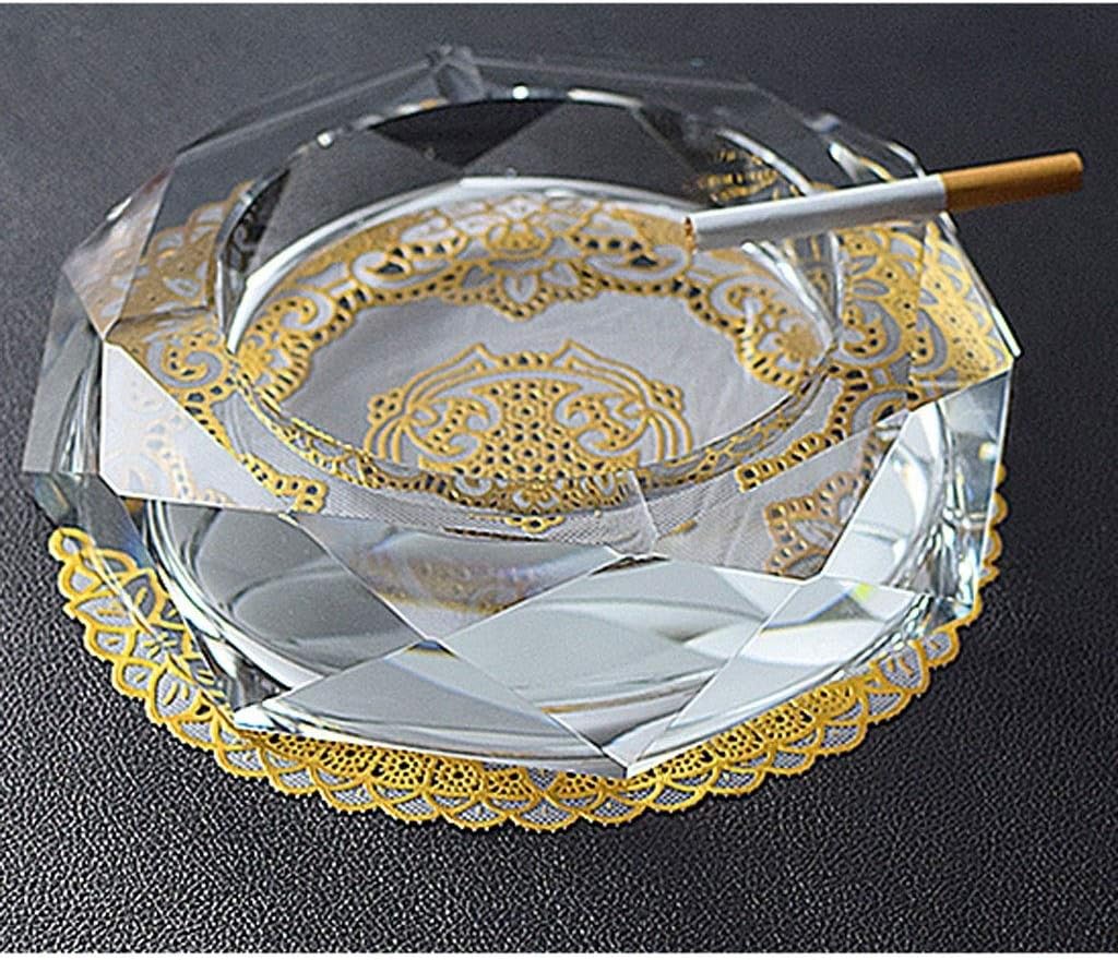 Home Ashtray Glass Ashtray Transparent Crystal Ashtray Fashion Creative Personality Gift Indoor And Outdoor Ashtray Living Room Ashtray Household ashtrays(25cm)