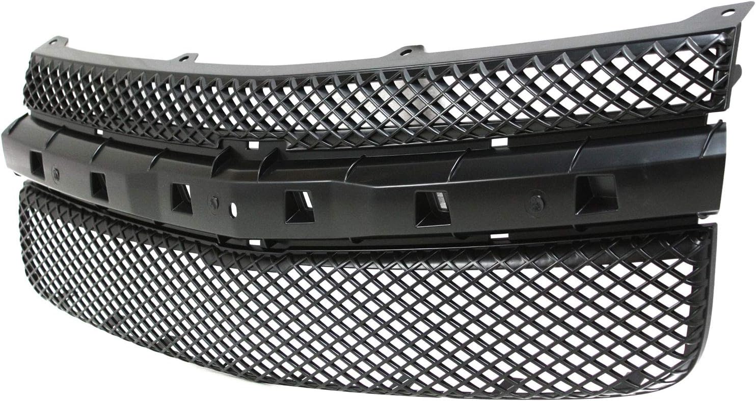 Compatible with 05-09 Chevy Equinox (3.4L & 3.6L) Front Grille Assembly Black w/o Center Bar