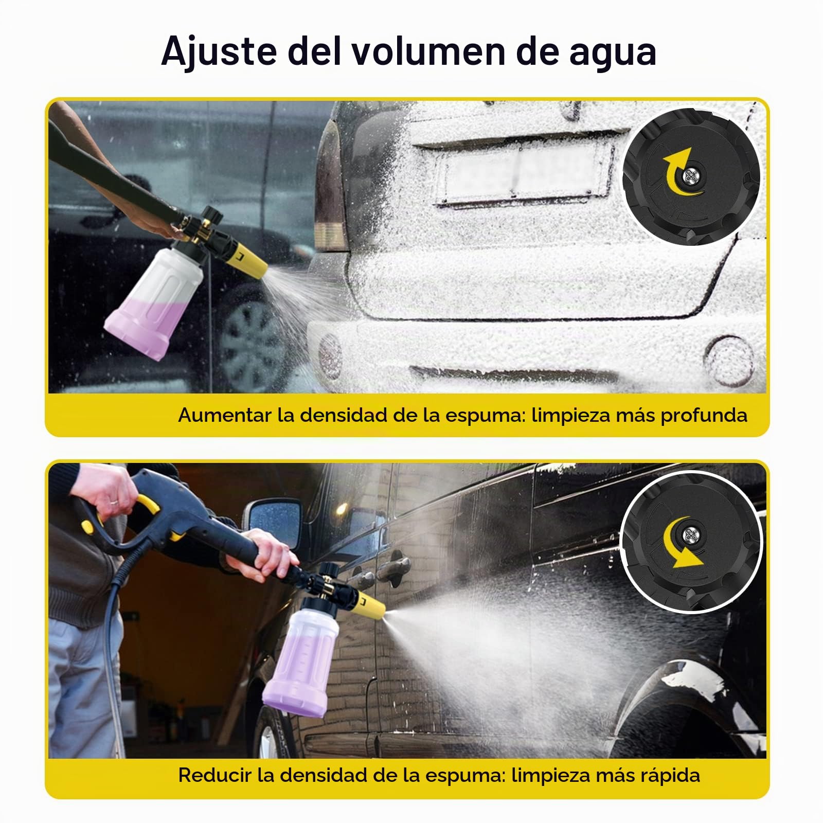 OHAYORI Lanza de espuma para Karcher K2-K7, cañón de alta presión ajustable, accesorio de lavado de coche con boquilla mejorada