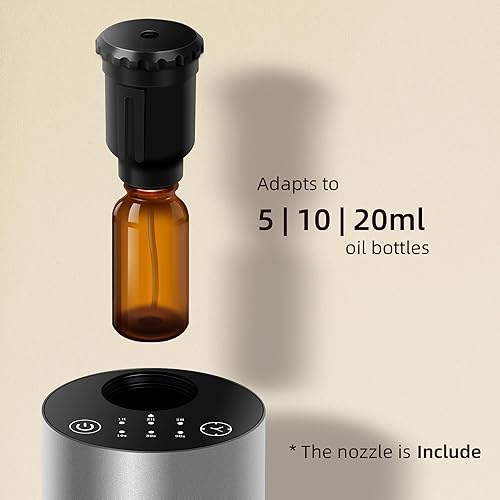 Miniatura 2 de Difusor de aceite esencial sin agua, funciona con pilas, difusor de aromaterapia inalámbrico con temporizador y 3 niveles de niebla, difusor de