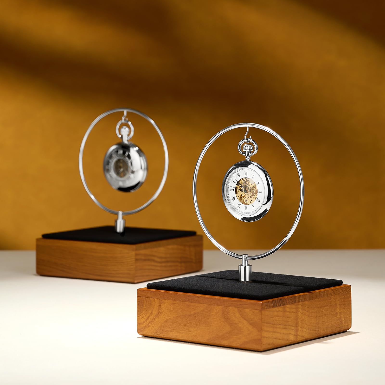 Oirlv Taschenuhr Präsentationsständer aus Holz,Uhrenständer, | Luxuriöser Halter für Taschenuhren und Kleinen Schmuck