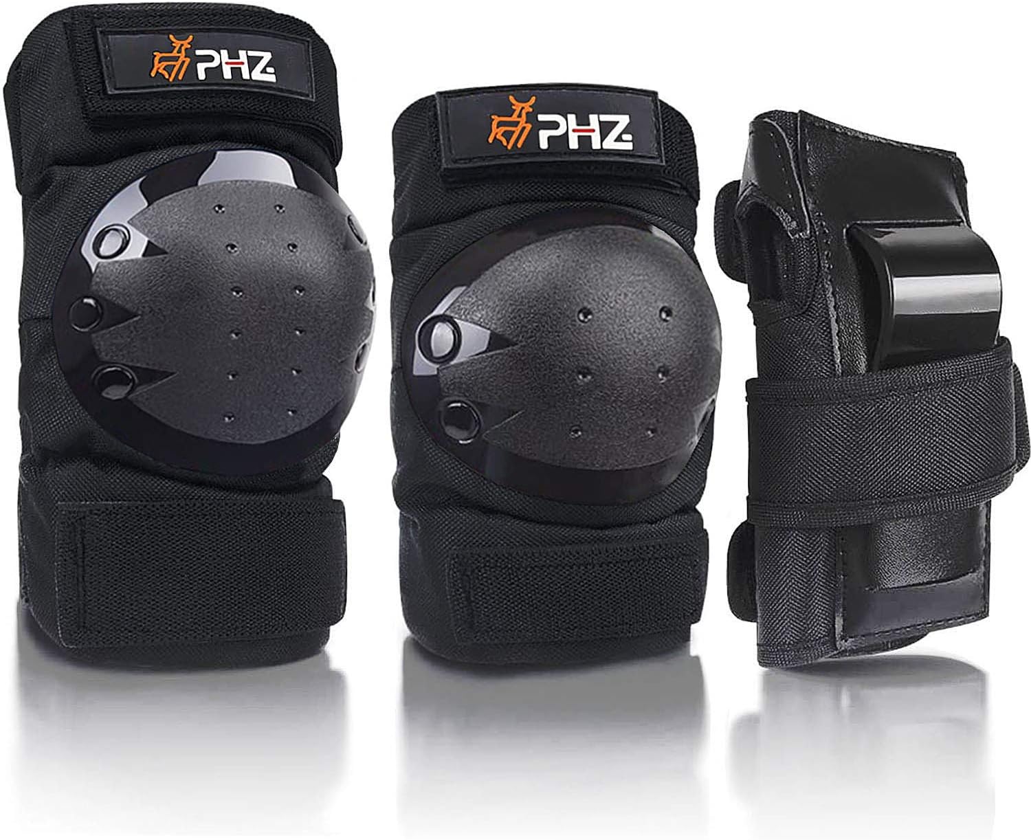 PHZ. Knee Pads Kids Adults Elbow Pads Wrist Guard Protection Gear Set 3 in 1 for Skating Cycling Bike Rollerblading Scooter Skateboard Inline Roller Riding BMX Bicycle