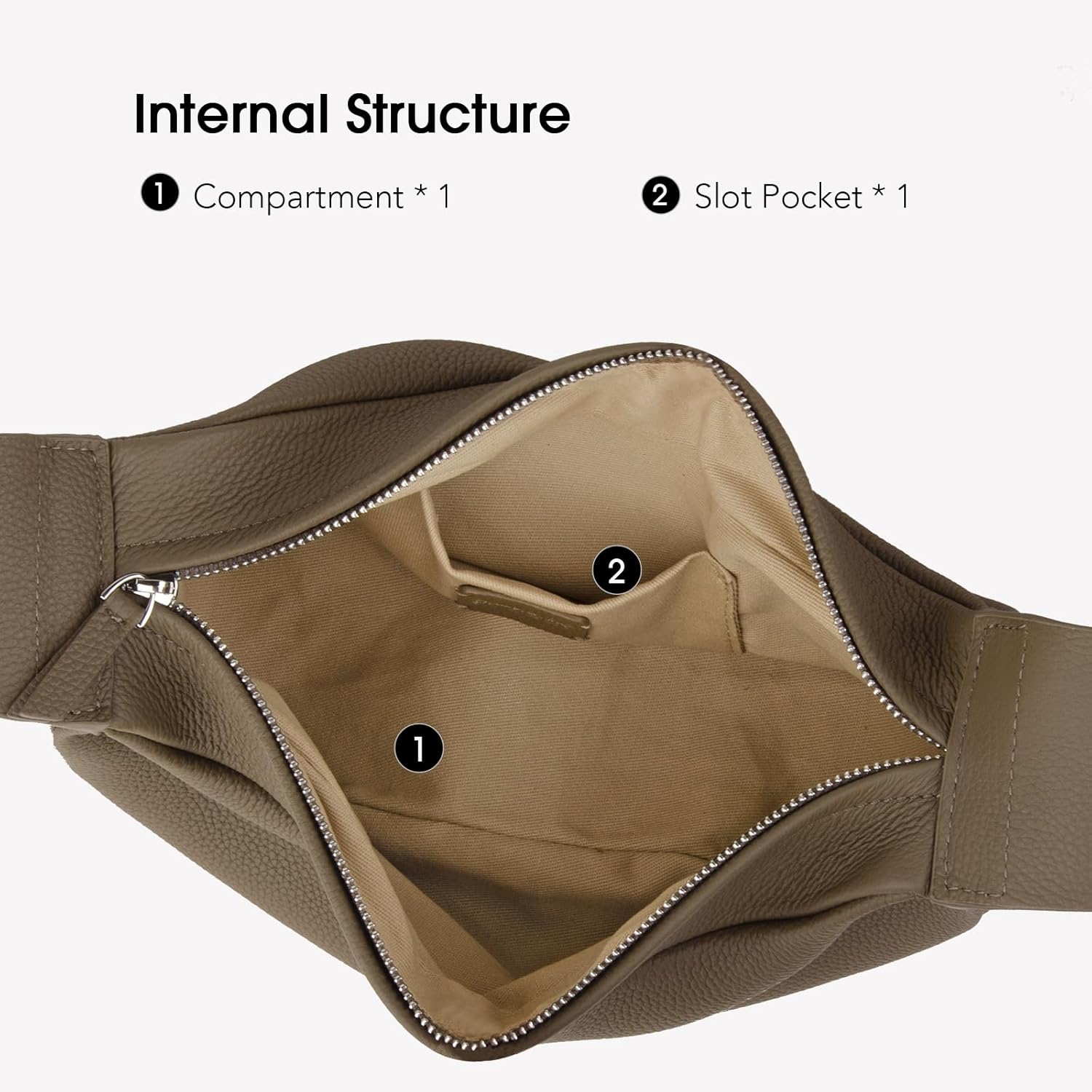 Genuine Leather Sling Bags Crossbody Women, Minimalist Style Casual Chest Bags with Wide Strap - Image 5