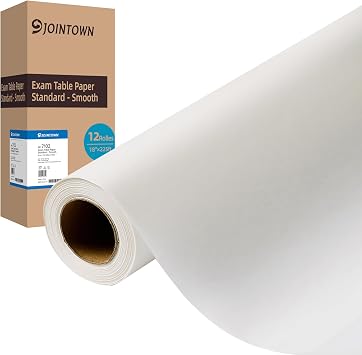 Jointown Exam Table Paper - Premium Smooth 18" X 225ft, 12 Rolls Strength Medical Exam Paper, Barrier Protection, Ideal For Doctors Offices, Medical Facilities, Patternmaking, Tracing and More