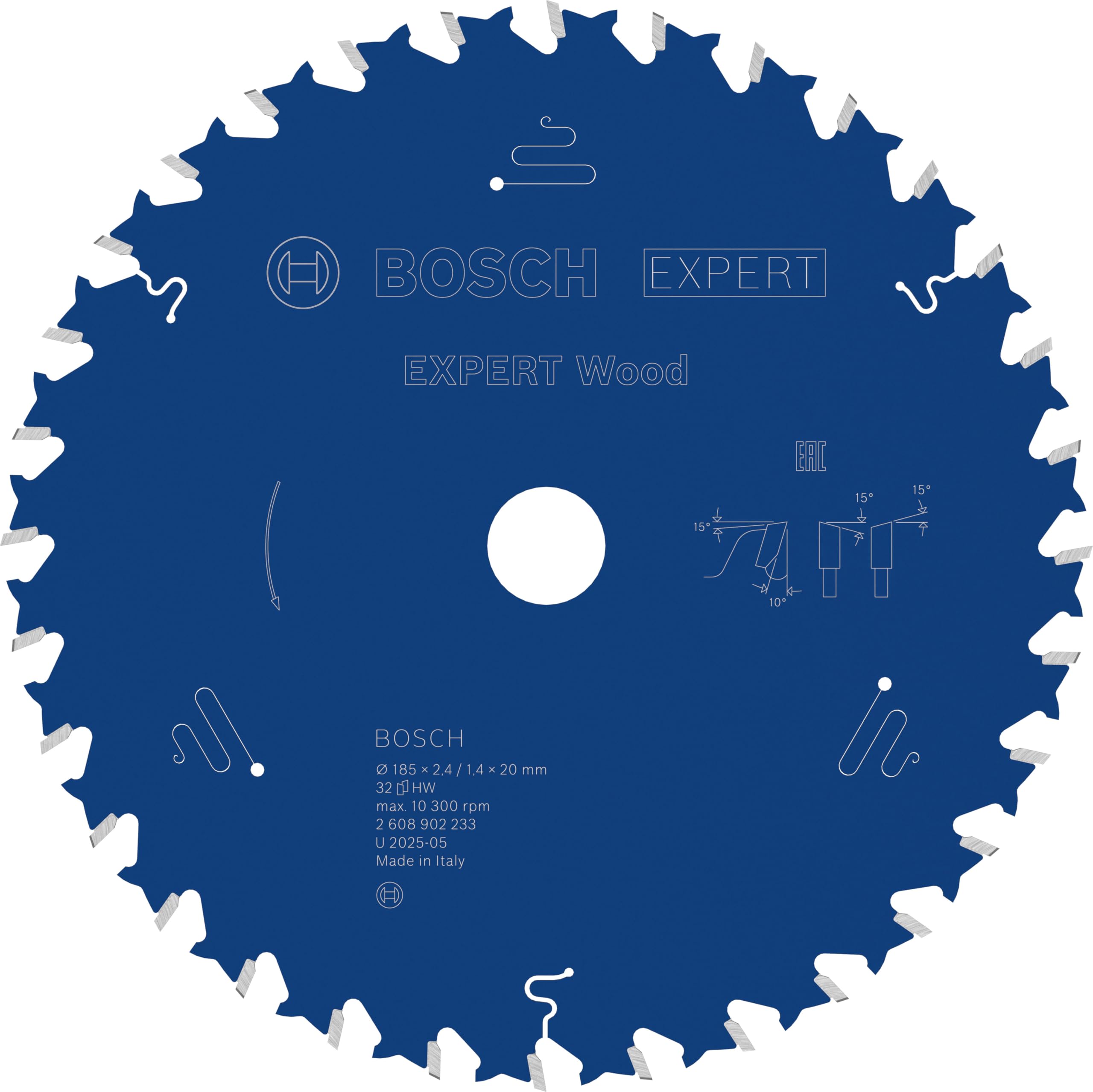 Bosch 1x Tarcza pilarska EXPERT Wood (do Miękkie drewno, Ø mm, Professional Akcesoria Przewodowe ręczne pilarki tarczowe)