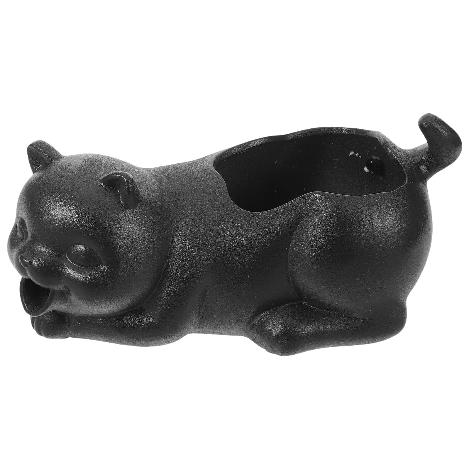 Decoración de Acuario Cerámica con Figura de Gato Negro Fuente de Agua para Estanques y Acuarios Accesorio Ornamental para Paisaje de Jardín y Mejora de Oxigenación de Agua Dulce