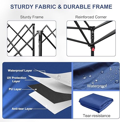 Miniatura 3 de KAMPKEEPER Tienda de campaña desplegable de 12 x 12 pies, toldo resistente para exteriores, para eventos, campamento, fiestas, cenador poligonal de