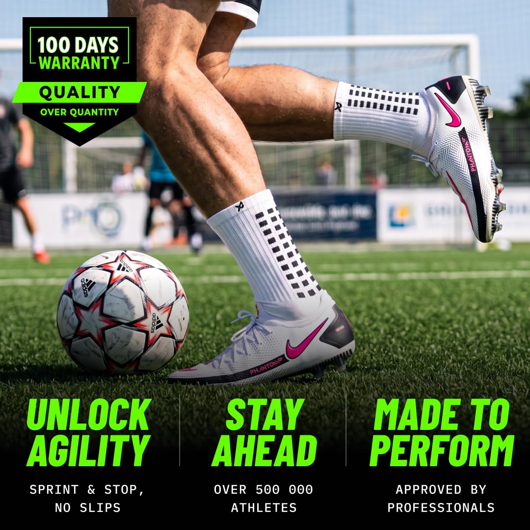 LUX Sports antidérapant Chaussettes de Football, antidérapant Chaussettes de Sport, Coussinets en Caoutchouc, DE Qualité supérieure, Basketball, Football, randonnée, Course à Pied, Noir, 39-45…