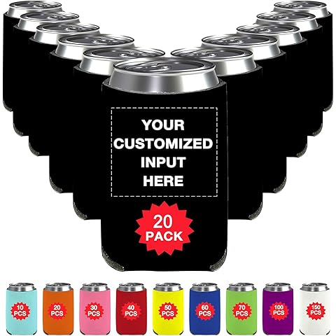 Personalized Can Sleeve Beer Coolers 20pcs Bulk, Custom Can Cooler With Photo Logo ...