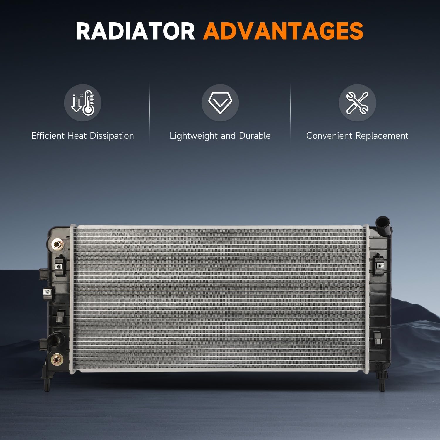 OCPTY 2827 Radiator Replacement for 2005-2008 for Buick Allure 3.6L 2005-2009 for Buick LaCrosse, 2006-2011 for Chevrolet Impala 3.5L 2006-2007 for Chevrolet Monte Carlo 3.5L Car radiator