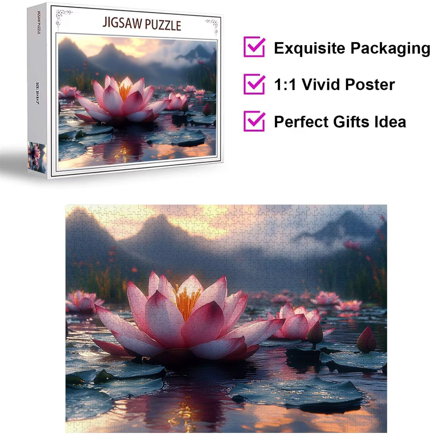 Puzzle 4000 Teile Lotusblumen Herausforderndes Klassische Puzzles, n-416