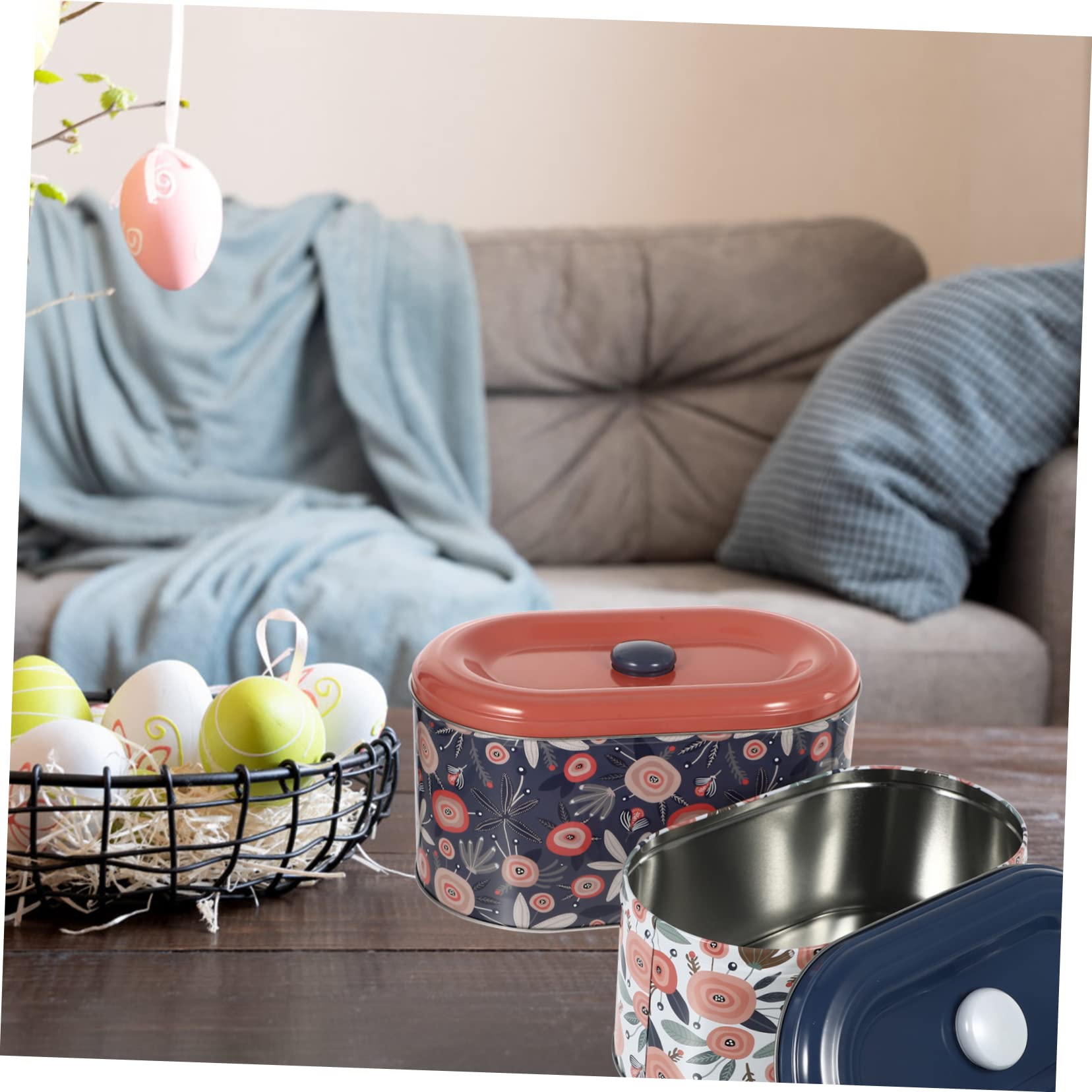 EXCEART Set 2 Scatole Rettangolari in Ferro con Coperchio, Scatole Portaoggetti Stagne per Gioielli e Piccoli Oggetti, per Feste e Compleanni Amici