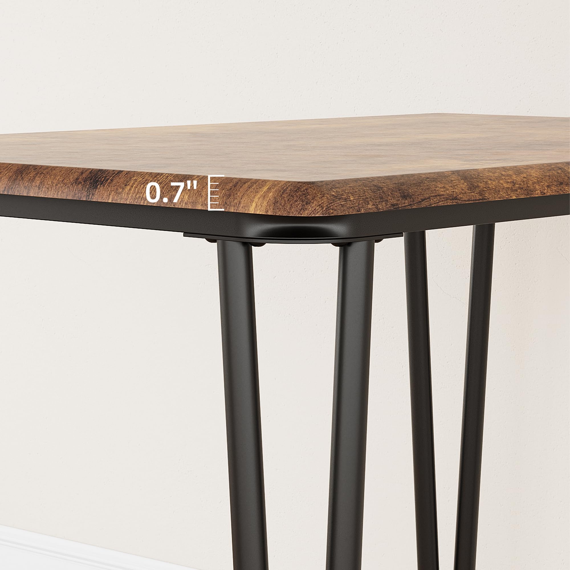 Zstar Ensemble Salle à Manger Compact 2 Personnes – Table carrée Moderne avec 2 chaises rembourrées – Structure métal Robuste – Idéal Petit Espace, Appartement, Style rétro – Couleur : rétro