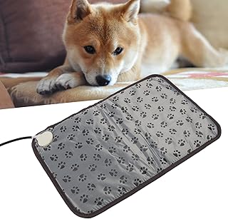 Almofada de aquecimento elétrica para cães, almofadas de aquecimento para animais de estimação em ambientes internos para cães com cabo resistente à mastigação, tapete aquecido(plugue da ue)