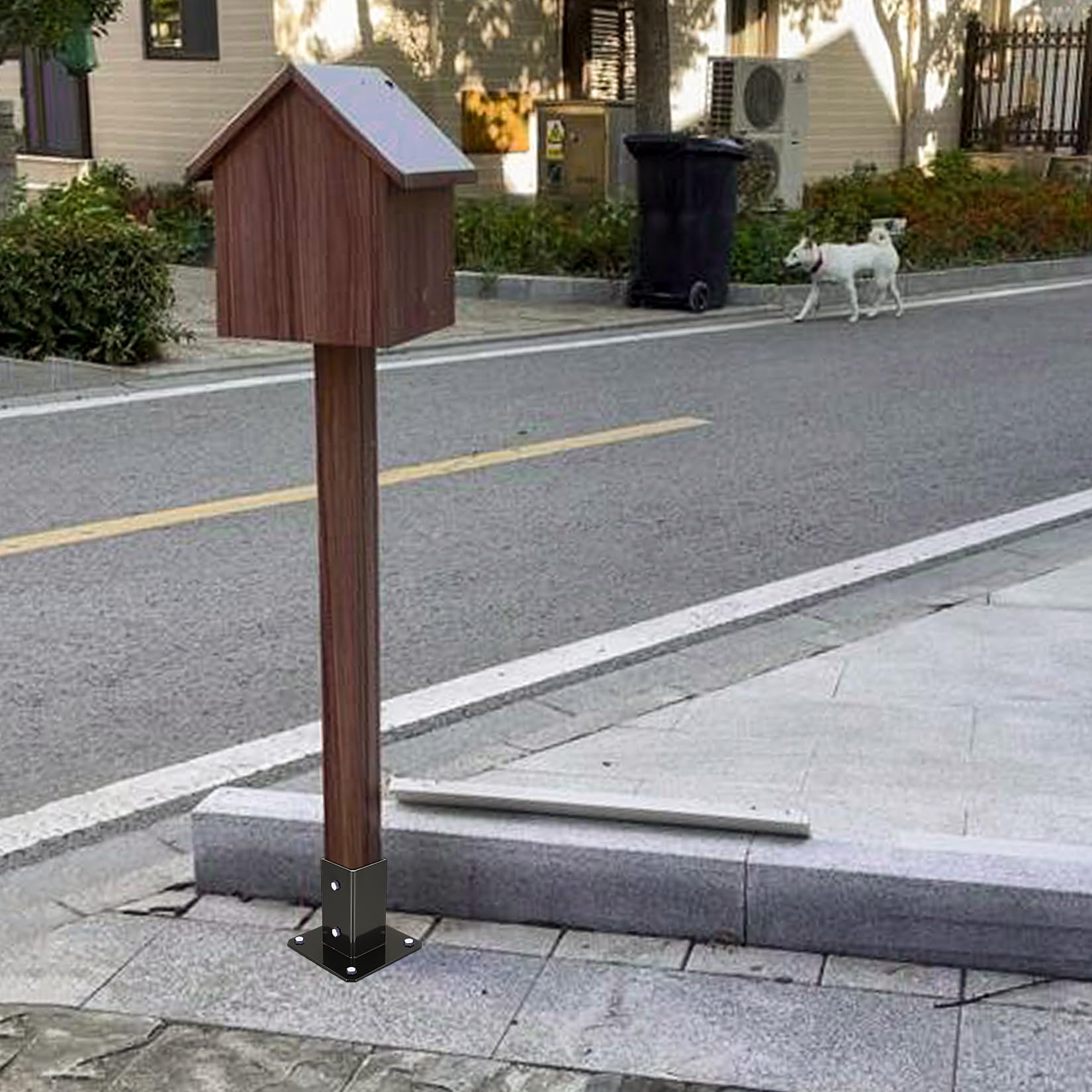 McBlast 2 Pièces Support Poteau Bois à Visser 50x50 mm | Manchon de Sol avec Ancrage, pour Clôture, Pergola et Balançoire. Fixation Solide, Montage Simple.