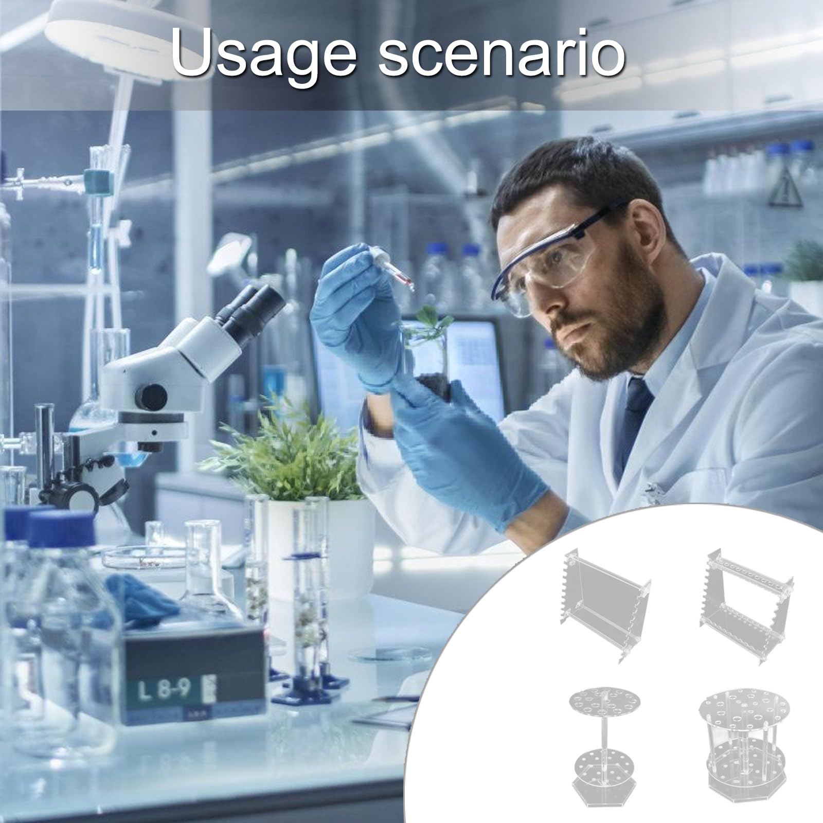 Portaprovette multiuso Portaprovette trasparente Organizzatori pipette da centrifuga per laboratori e portacentrifuga per esperimenti scientifici