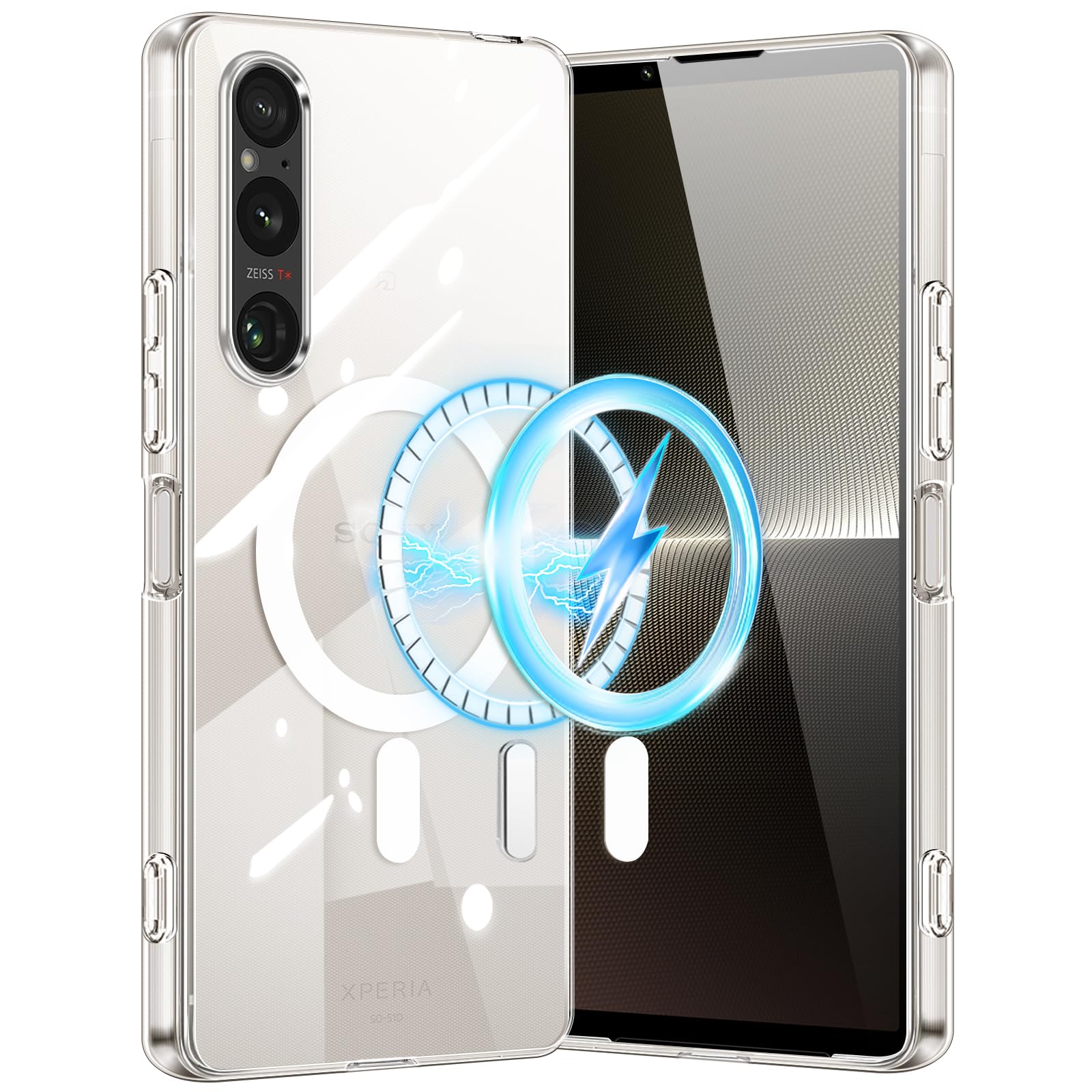 Amazon.co.jp: Xperia 1 V Case, Transparent [MagSafe Compatible] SO 