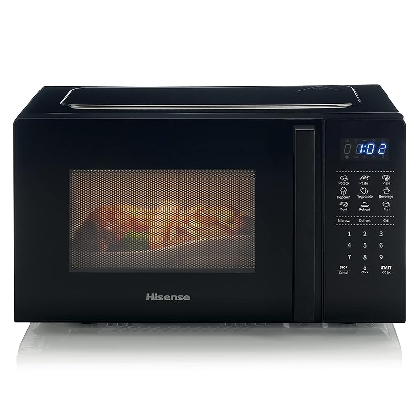 Immagine del prodotto Hisense H20MOBS4HG Forno Microonde con controllo Elettronico, Capacità 20 L, Potenza 700 Watt, Funzione Grill 800 W, Display Led Comandi Touch, Colore Nero