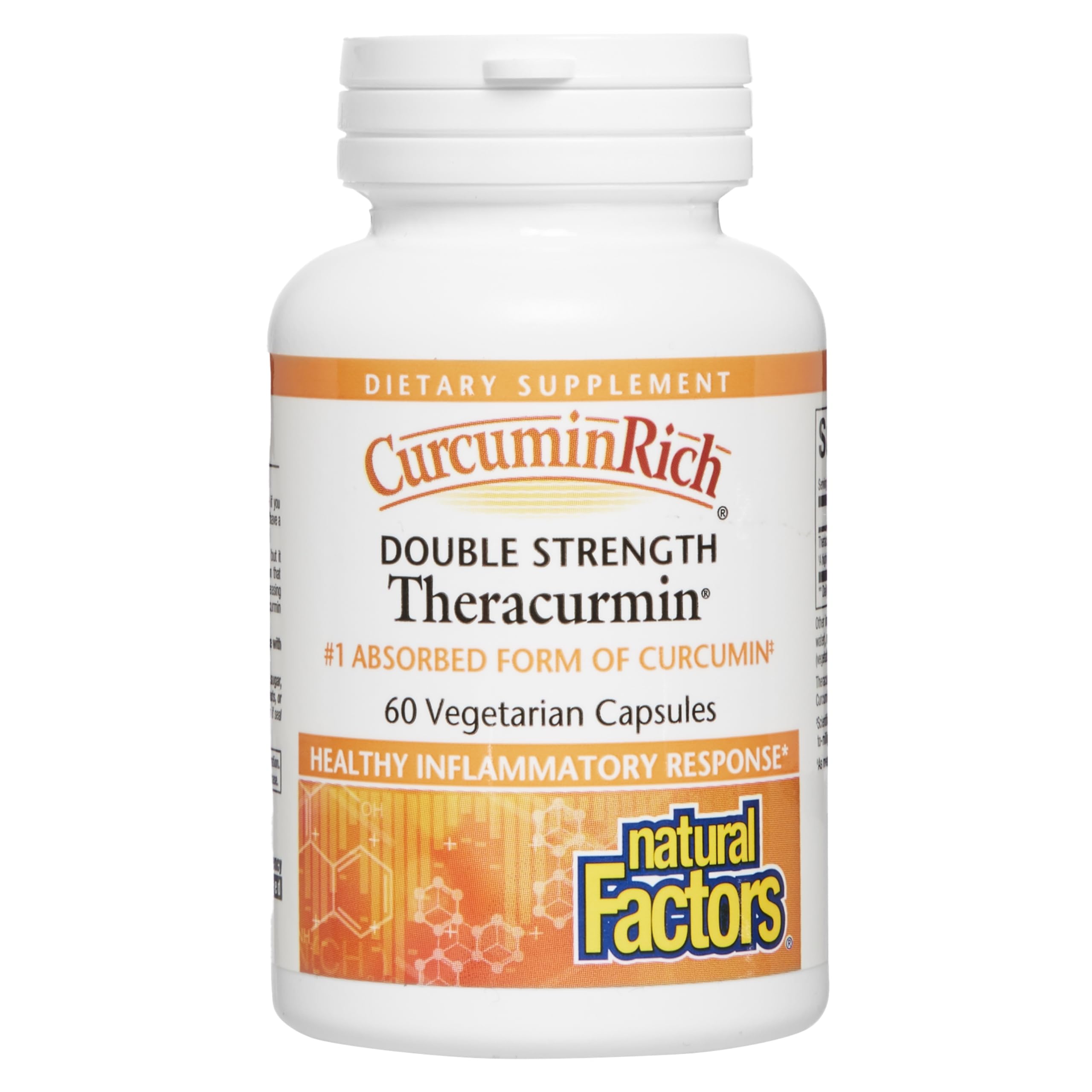 Natural FactorsCurcuminRich Double Strength Theracurmin, 60 mg, Just 1 Capsule Daily, Formulated for Superior Absorption, 60 Count (Pack of 1)