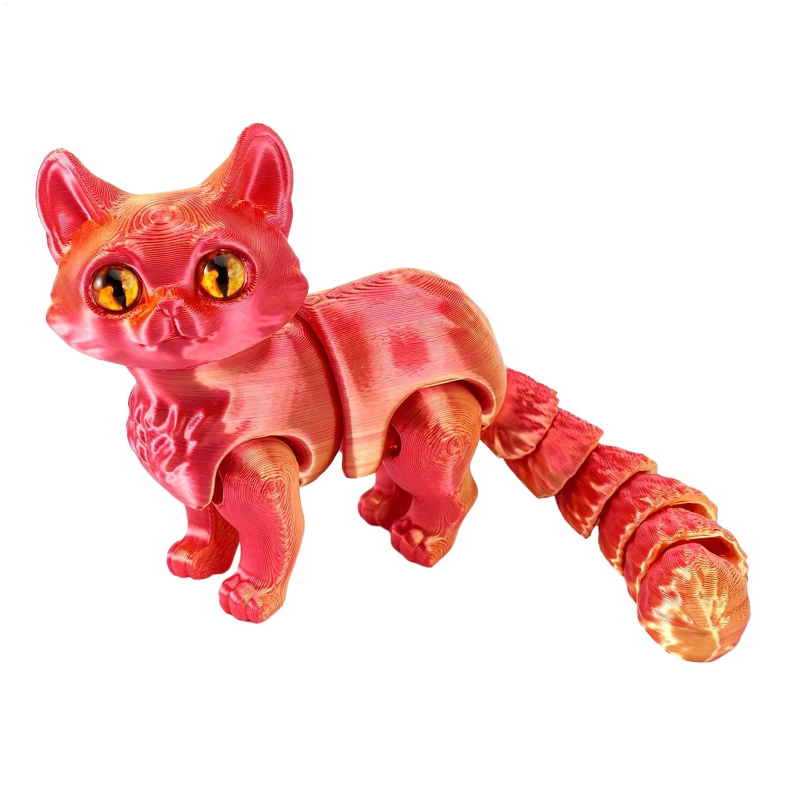 3D Printed Cat,D Printed Toys Flexible Joints Animals 3D Model, Home Office Classroom Decor Executive Desk Fidget SpinnerToys