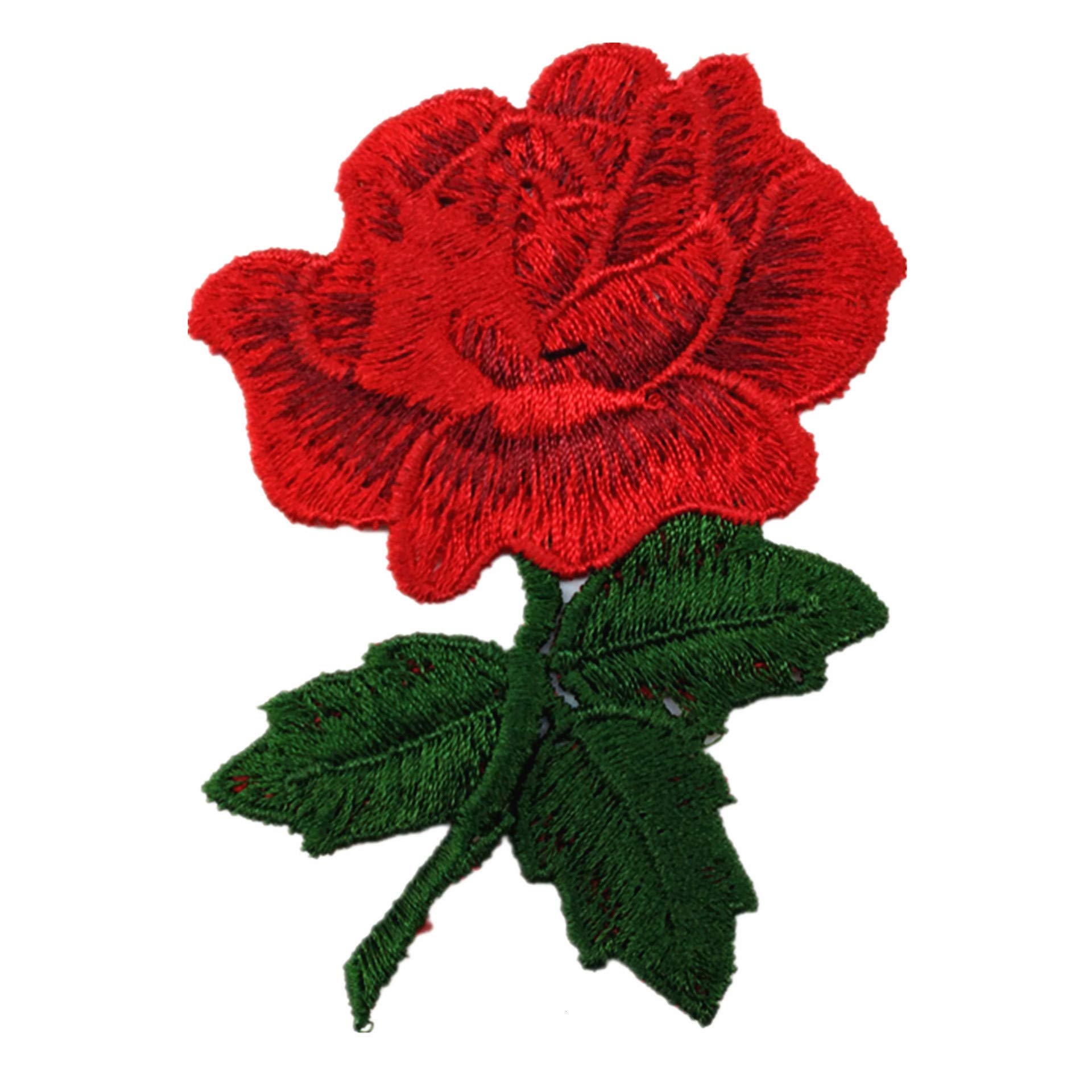 2 Écussons Brodés En Forme De Rose - à Coudre Sur Vêtements, Sacs Ou Jeans - Loisirs Créatifs
