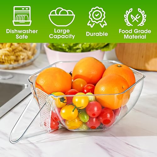 Miniatura 3 de Cesta de drenaje multifuncional con boquilla, cesta de drenaje para alimentos, cesta de drenaje de cocina para lavar verduras y frutas y hacer