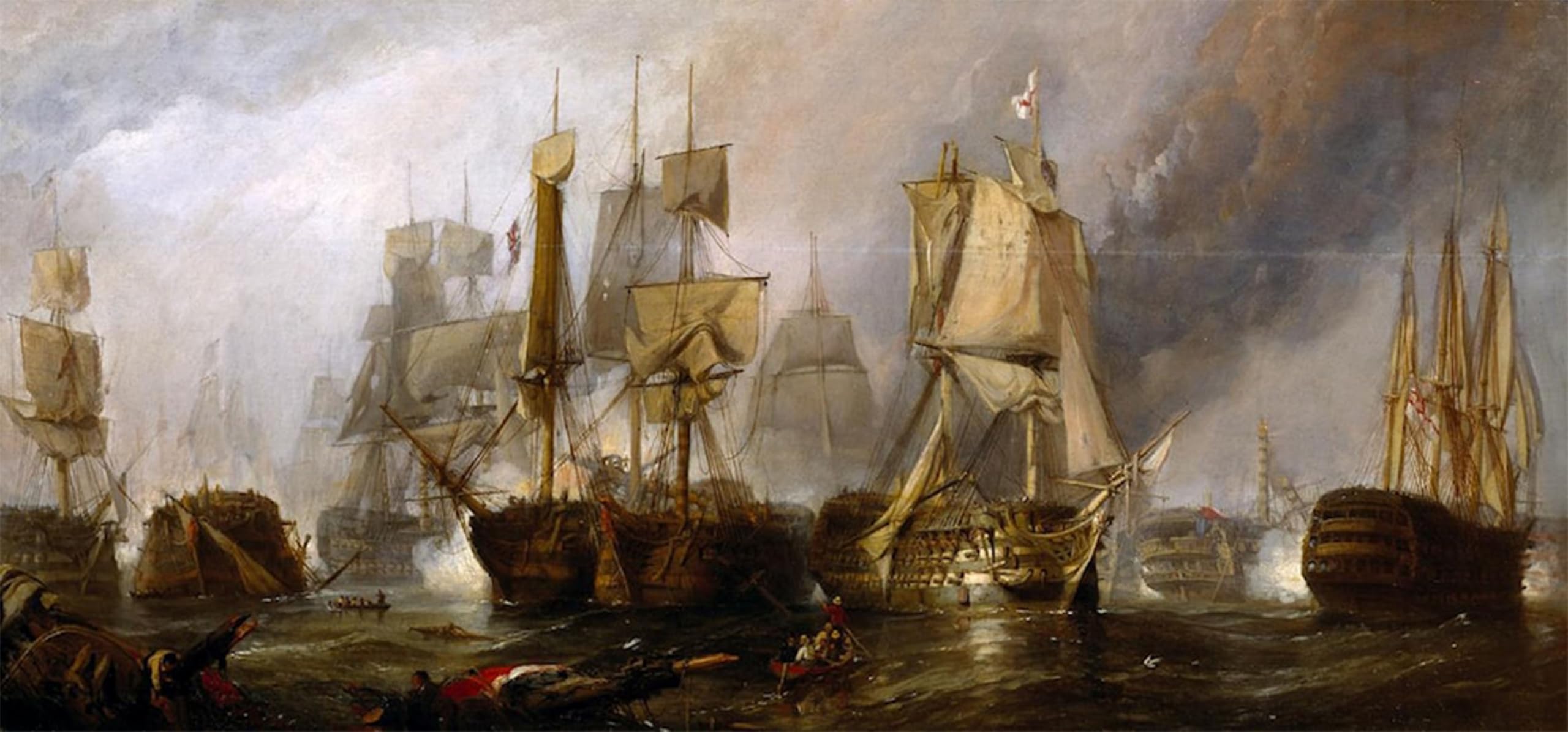 SERENDIPITP Aesthetic Poster Photo Wall Print Retro Picture Sketch for ‘the Battle of Trafalgar by Clarkson Stanfield Modern Wall Artwork for Home Decor 60x90cm