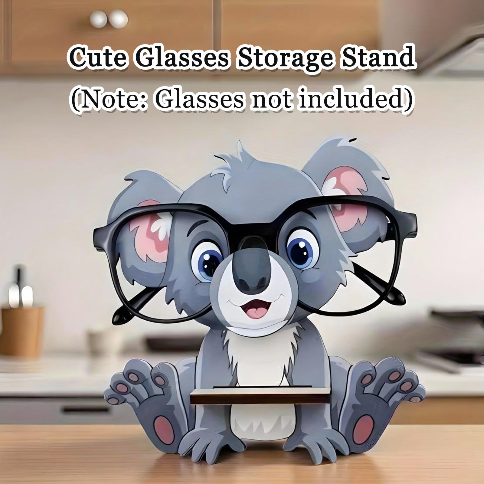 Porta Occhiali Legno Animali, Porta Occhiali da Tavolo, Supporto per Occhialis da Vista e Sole in Legno Espositore con Forma Koala per Casa Ufficio e Scrivania