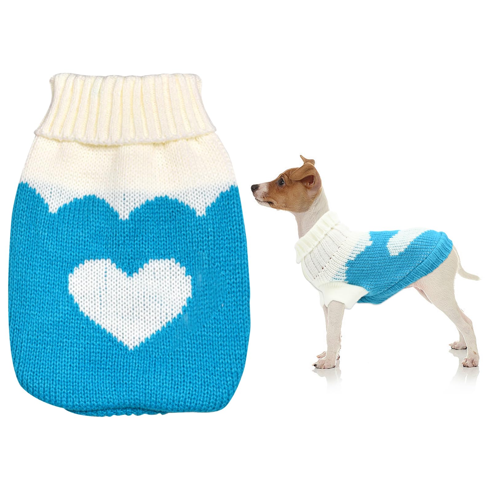 Jersey Perro Pequeño, SuéTer para Perro, Gato Ropa para Mascotas Ropa De Invierno para Chihuahua UéTer De Punto De Cuello Alto para Cachorro Outift CáLido para Mascotas Cachorro Pequeño, Gato L/30cm