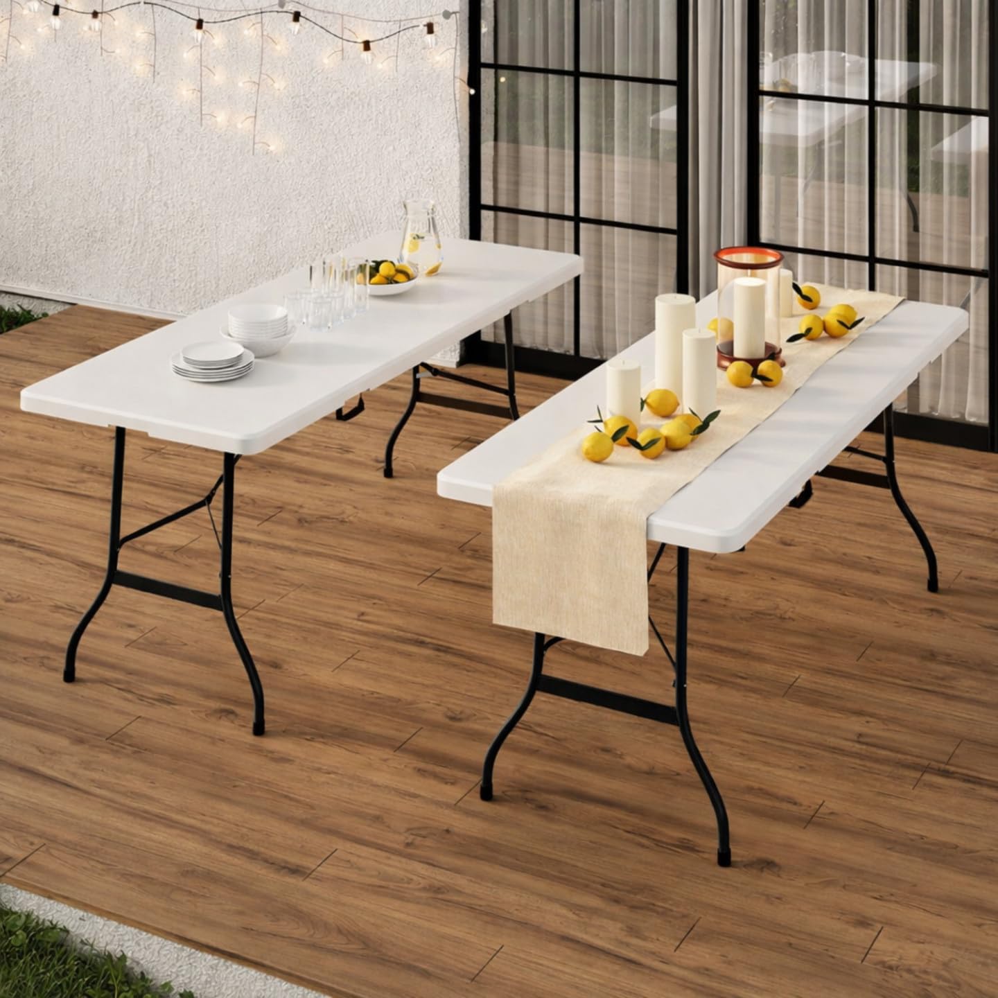 ProBache Klapptisch, Beistelltisch, tragbar, für Camping oder Empfang, 180 cm