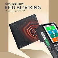 Vista 57 de Carteras RFID delgadas para hombres - Cartera de bolsillo frontal de piel genuina Marrón vintage