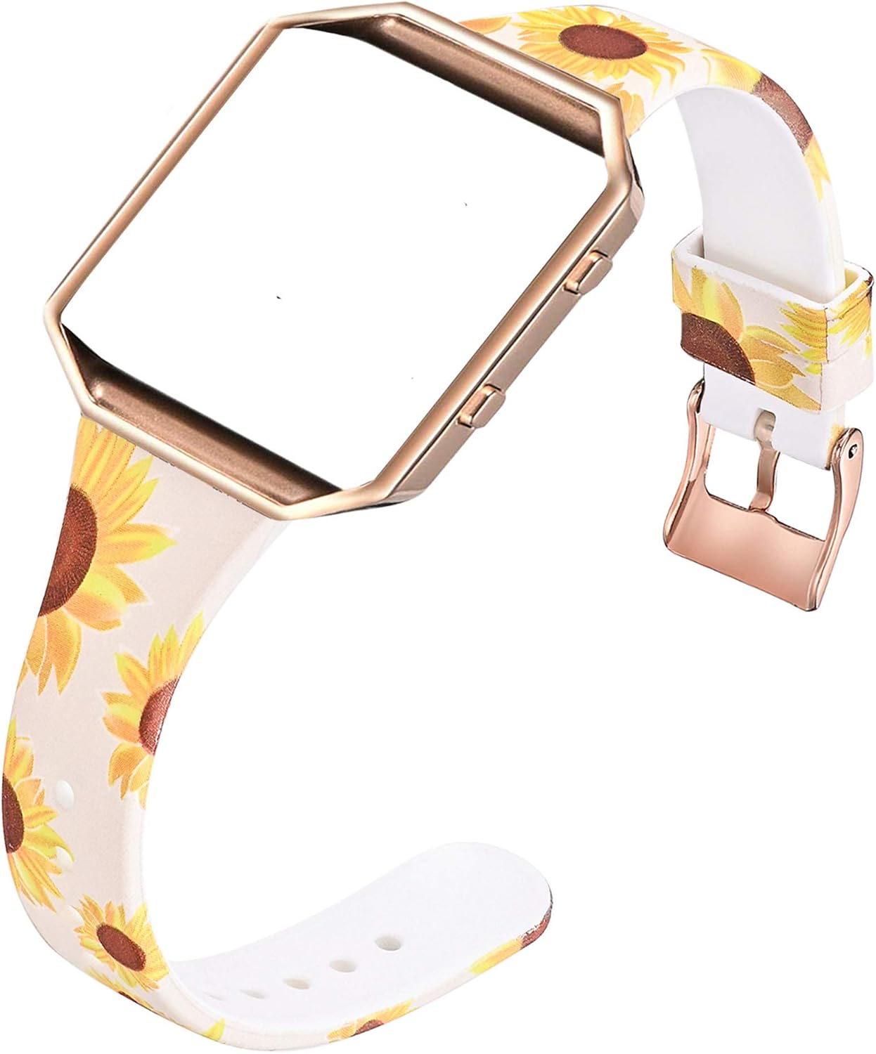 Amcute Compatibe for Blaze Band Slim Narrow Thin Silicone Replacement Wristband with Metal Frame for Blaze Bands Women Men Small Large