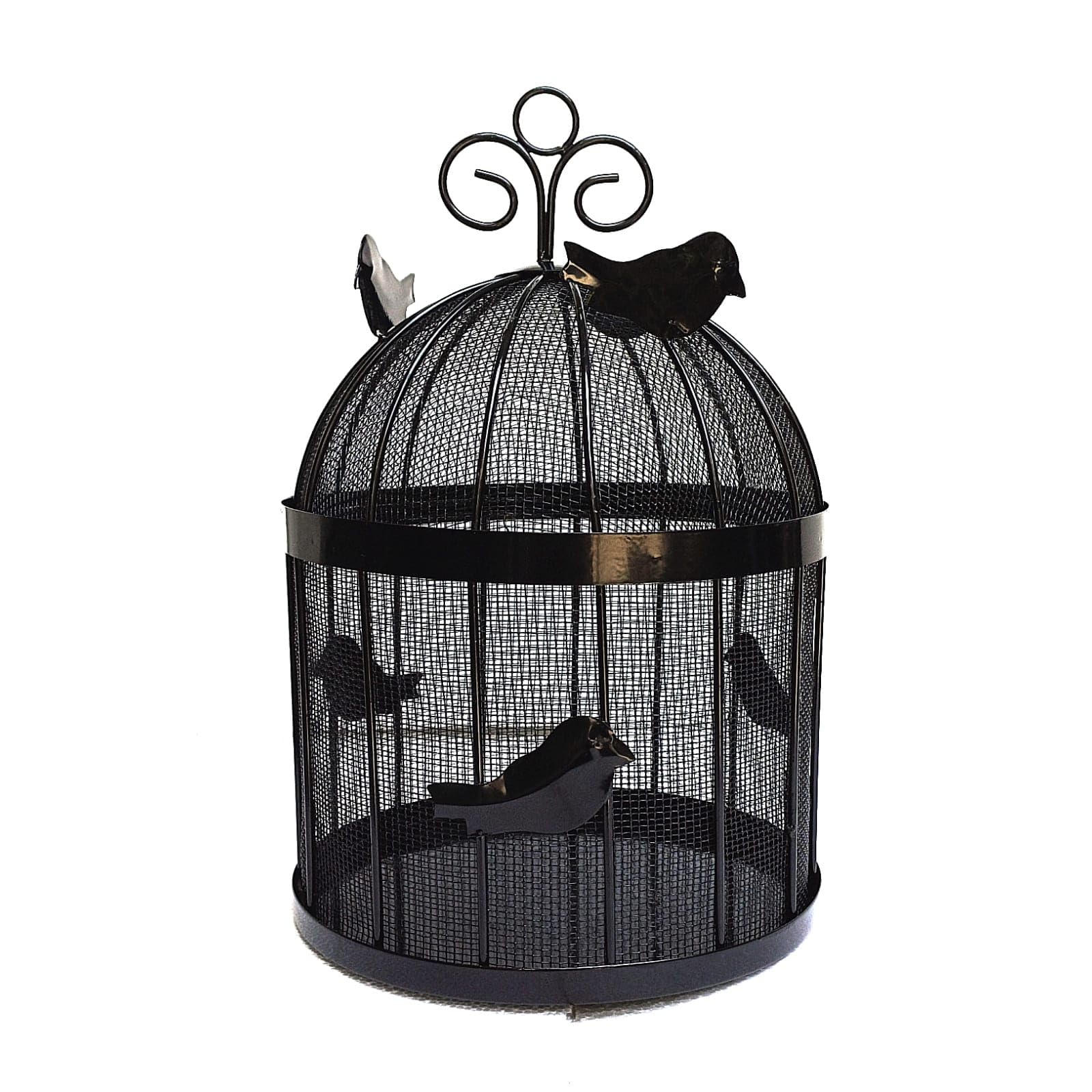 Indo Art Collection Fruit Bulbul Basket with mesh (Jaali) & Lid Countertop Ideal for Storing Fruits, Vegetables | Insect Proof | Size-10x10x13 Inches (Golden & Black) Round Shape (Black) (B0D7J3Z1B8) Amazon Price History, Amazon Price Tracker