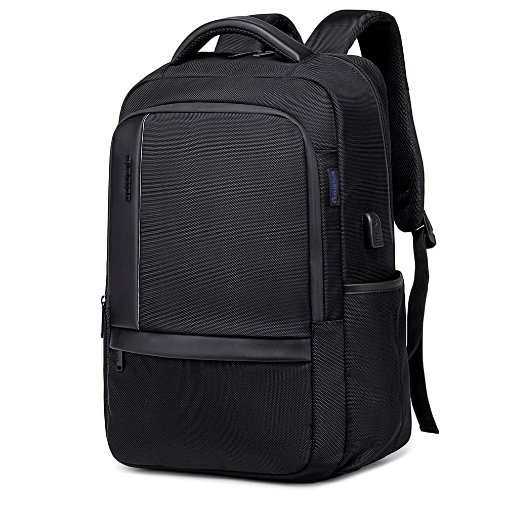 ah arctic hunter Classic Laptop Travel Bag, Large Professional Waterproof School College Backpack with USB Charging Port for Men and women, Black