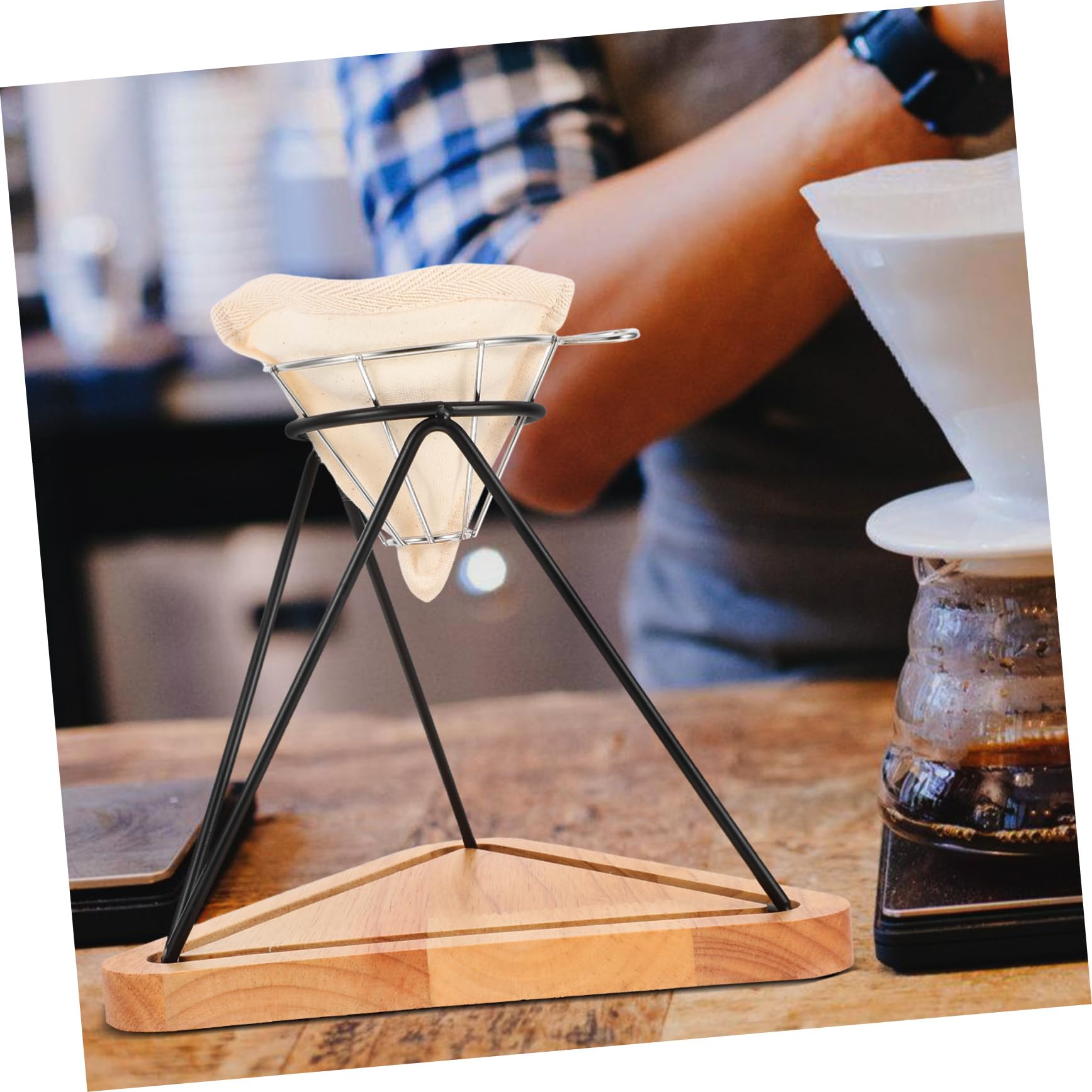 Kaffeefilterhalter aus Edelstahl, 1 Satz für Zuhause und Büro | Trichterkorb und Filtertuch, Wiederverwendbarer Tropfständer, Waschbar und Vielseitig