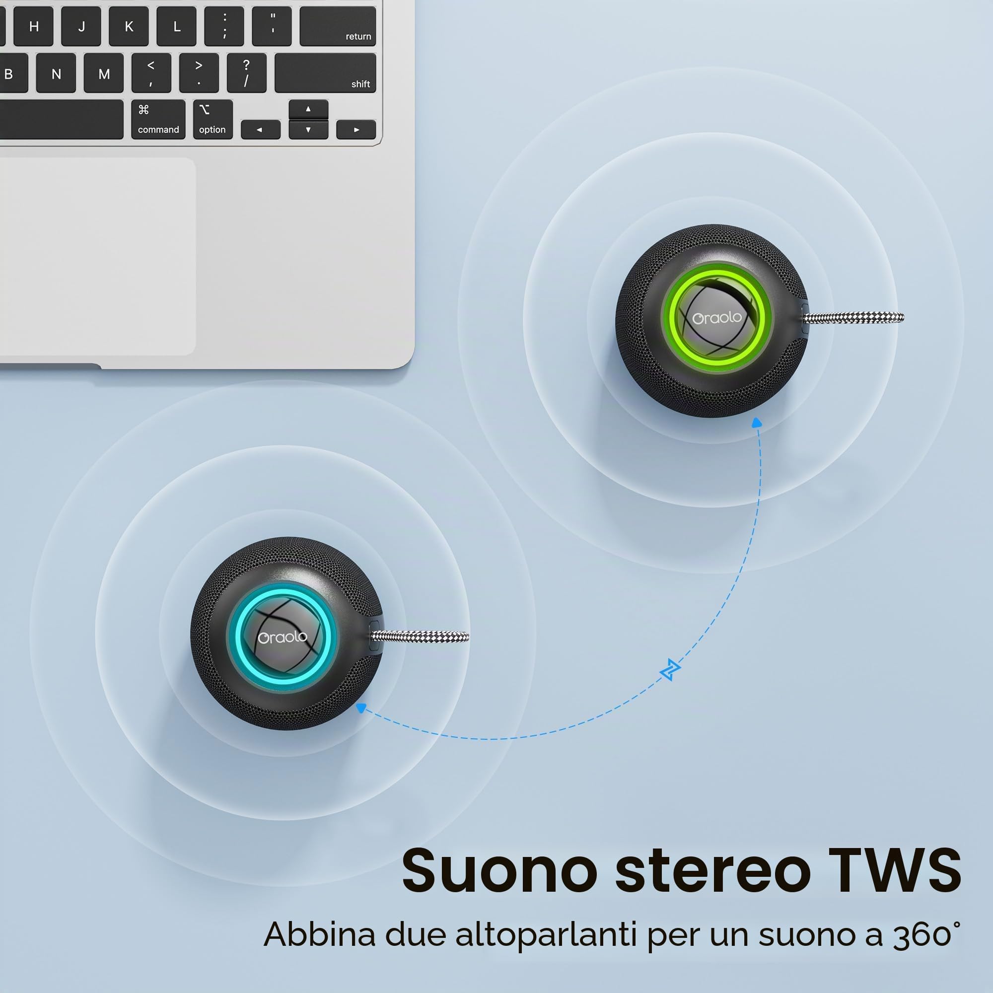 oraolo Cassa Bluetooth Portatile Altoparlante Doccia | 15W Impermeabile Bluetooth 5.4 Extra Bassi Attivi Chiamata Vivavoce per Casa Esterno Doccia