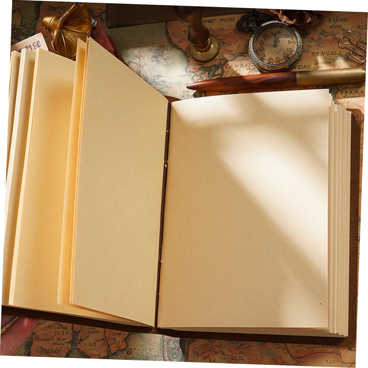 MAGICLULU Diario de Cuero Vintage Libro de Trabajo Cuero Cuaderno de Notas Multifunción para Diario para Viajeros y Estudiantes